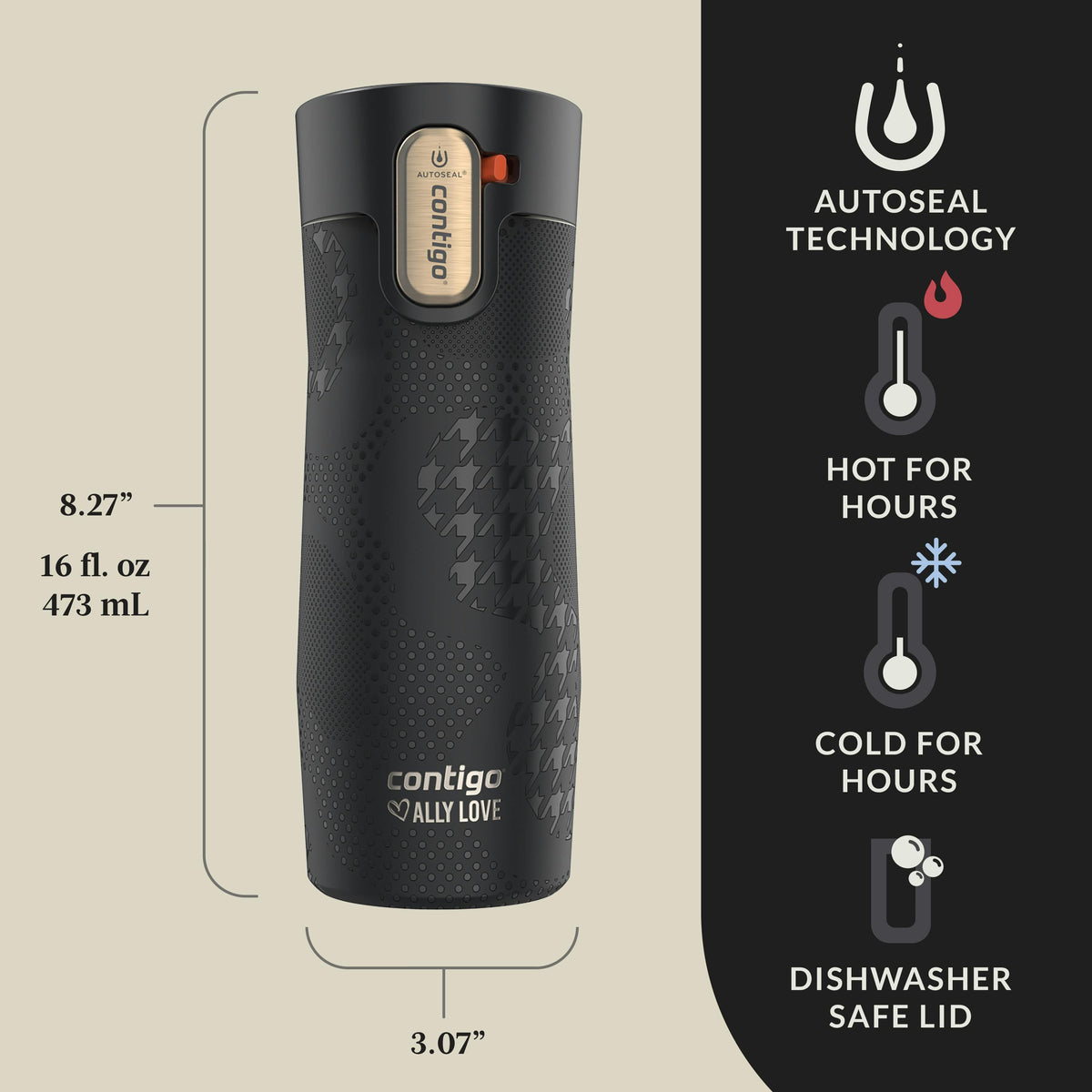 Contigo® x Ally Love West Loop 3.0 Stainless Steel Travel Mug with AUTOSEAL® Easy-Clean Lid, 16oz